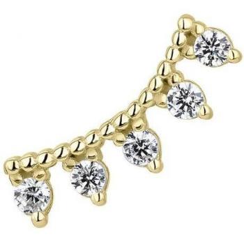 Ear Candy - Pendiente Trepador Brisa de plata bañada en oro amarillo de 18k