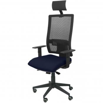 Silla de Oficina Horna Bali Azul Marino con Cabecero Piqueras y Crespo