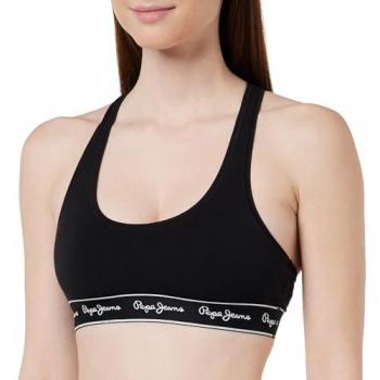Sujetador Deportivo de Algodón Negro Pepe Jeans para Mujer