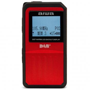 Aiwa RD-20DAB Radio Portátil de Bolsillo Digital AM/FM DAB+ RDS Pantalla LED 1.7 Rojo