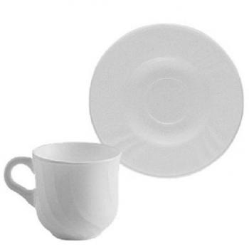 Bormioli Rocco Ebro Juego de 6 Tazas y Platos de Cafe en Opalglass Blanco