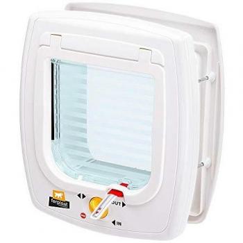 Ferplast Swing 7 Puerta Magnética Blanca para Gatos y Perros con Accesorios
