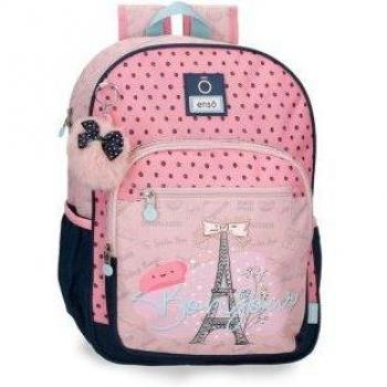MOCHILA ESCOLAR ENSO BONJOUR 38CM ADAPTABLE ROSA