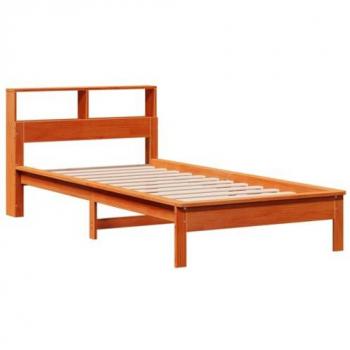 Sofá Cama Libro sin Colchón en Pino Marrón 90x200 cm con Estantería Madera Maciza
