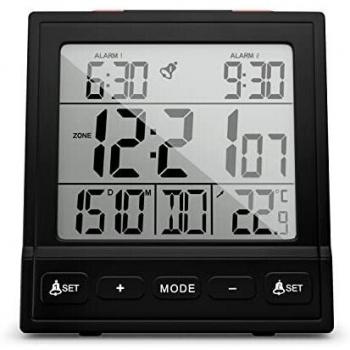 Mebus 25581 Despertador Digital por Radio, Negro