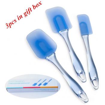 Espátulas De Silicona Para Cocinar, 3Pcs / Set Grado De Alimentos Flexible Resistente Al Calor Caucho De Silicona De Plástico Butter Cake Crema Espátula Raspador