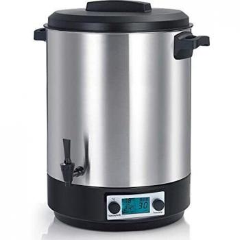 Esterilizador eléctrico de tarros Kitchen Chef 45L con pantalla LCD, grifo y temporizador - 2500W