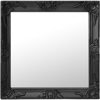Espejo de pared estilo barroco 60x60 cm negro Vidaxl