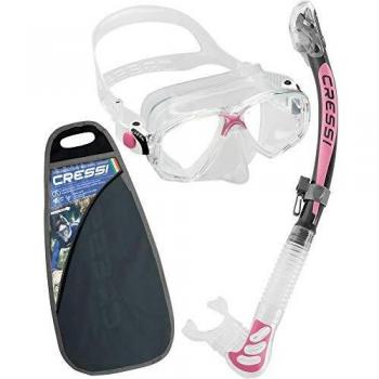 Cressi Marea Dry Gafas y Tubo de Snorkel Unisex Adulto, Rosa, Talla Única