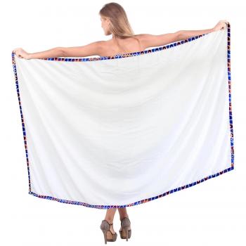 La leela las mujeres de playa rayón suave anthemion del traje de baño del vestido pareo 78x42 pulgadas azul