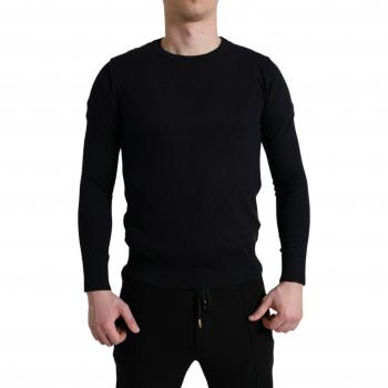 Dolce & Gabbana Blue Cotton Round Neck Pullover Sweater - IT48 | M