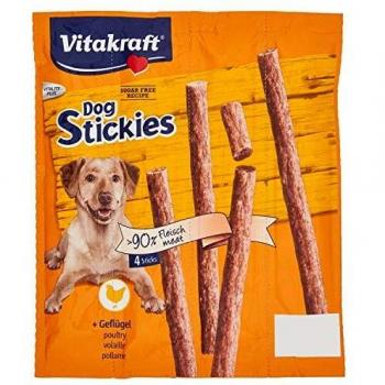 Vitakraft - Dog Stickies, Snacks para Perros de Carne de Ave - 4 Unidades, 44 g - Pack de 6