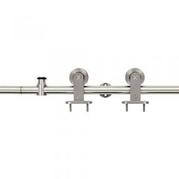 Kit de herrajes para puerta corredera 183 cm acero plateado