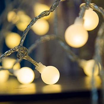 Guirnaldas Cadena de Luces Led Main Power,10 Metros con 70 LEDs, Luces Decorativas Blanco Caliente, Ideal para Fiesta, Decoraciones de Dormitorio, Pared, Navidad, Blanco cálido