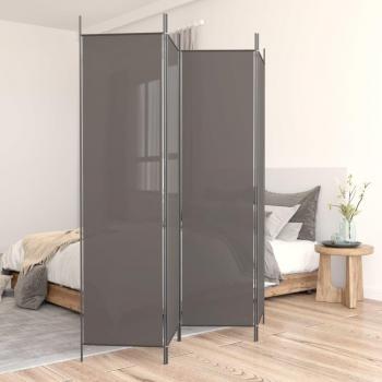 4-Panel Anthracite Fabric Room Divider 200x200 cm