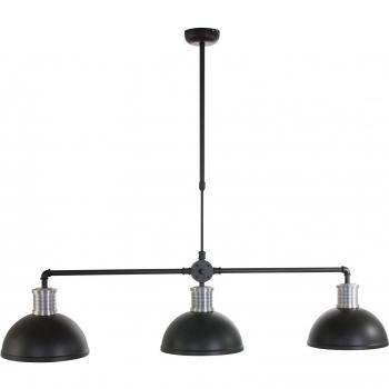 Lámpara colgante Brooklyn de 3 luces en negro y metal gris