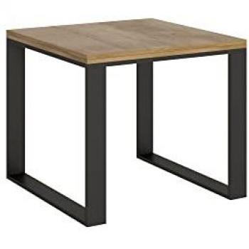 Mesa abatible extensible 90x90/180 cm Tecno Libra Roble Nature con estructura en color antracita