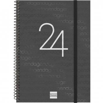 Agenda Finocam Year E10 Semana Vista Vertical 2024 Espiral Negro 155x212 mm Español
