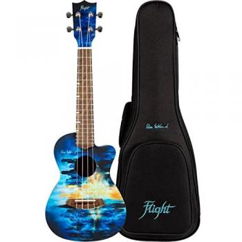 Flight Elise Ecklund City Signature Concert Ukulele with Padded Case, Booklet, and Stickers