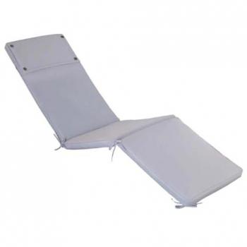 Cojín de exterior desenfundable de poliéster 173x47 cm para tumbona - azul