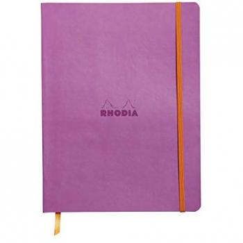 Cuaderno Flex Rhodia 19x25cm lila, tapa blanda, líneas horizontales, 90g/m², 80 hojas