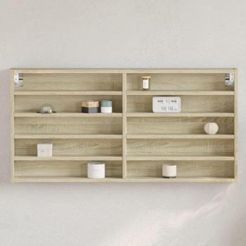 Vitrina de Roble Sonoma 100x8,5x50 cm de Madera Multicapa