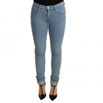 Acht Blue Cotton Stretch Hem Slim Fit Women Denim Trouser - W26 | IT40