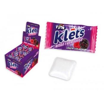 Chicle Klet's Mora y Frambuesa sin azúcar de Fini - Paquete de 200 unidades