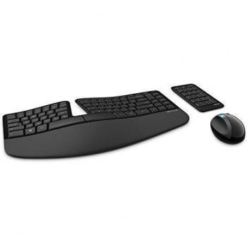 Microsoft Sculpt Ergonomic Desktop - Conjunto de Teclado y Ratón Inalámbrico QWERTY Español, Color Negro