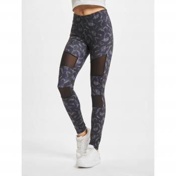 Urban Classics Women's Tech Mesh AOP Black Paisley Leggings