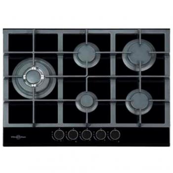 Placa de Gas Vitrokitchen CG73NB con 5 quemadores y cristal negro