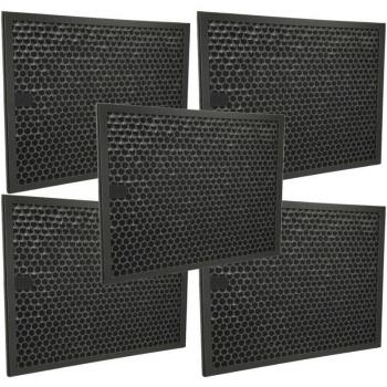 Filtro de aire negro 5x de carbón activado compatible con purificadores Philips AC4550/10, AC3256/10 y AC3259/10 - Vhbw