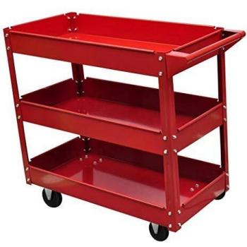vidaXL Carrito para Herramientas con 3 Estantes Rojo Carro Utensilios Taller