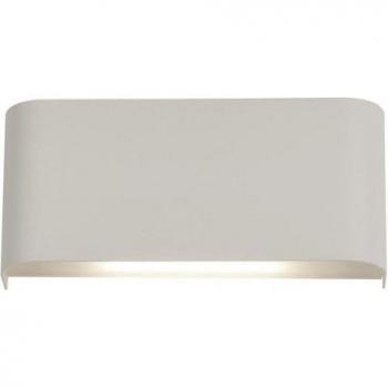Aplique de pared LED Match Box de aluminio y hierro blanco, 2 bombillas, 8 cm