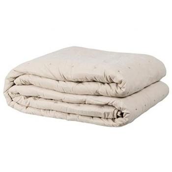 Colcha Edredón Reversible 230 x 280 cm Beige Rojo Oscuro con Bordado de Topos