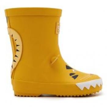 Conguitos Botas de Agua de Bebé Tigre Amarillo - Botas infantiles impermeables con suela antideslizante, diseño de tigre, color amarillo, para invierno (Talla 25)