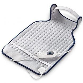 medisana HP 460 Almohadilla térmica para cuello y espalda, almohadilla térmica con 3 niveles de temperatura, protección contra sobrecalentamiento, desconexión automática, lavable, para espalda