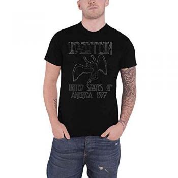 Led Zeppelin US '77 Black T-Shirt - Small - 100% Cotton Jersey