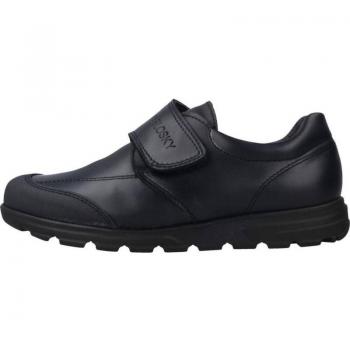 Zapato Colegial Pablosky 334510/334520, Negro y Azul, Mocasines de niño de piel con cierre adherente en color azul marino