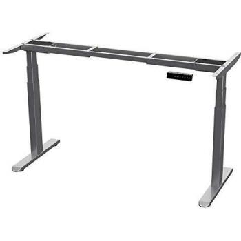 AIMEZO Escritorio eléctrico Marco de Escritorio Ajustable Motor Dual Estructura de Acero sólido Escritorio de pie Capacidad de cargamento 120kg Gris