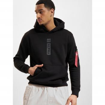 Sudadera con Capucha Alpha Industries PP Negra para Hombre, Talla M, Regular Fit, 80% Algodón - 20% Poliéster