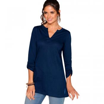 VENCA Camiseta Manga Larga Regulable by Vencastyle,Azul Marino,3XL