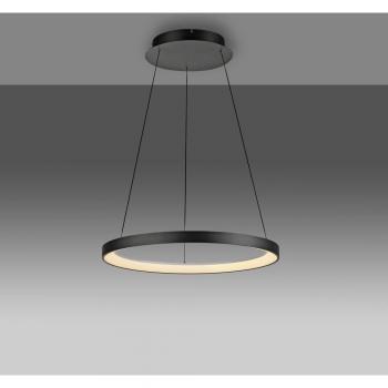 Lámpara Colgante LED Hoop Negra 42W 2000lm, Ø 57 cm, Dimmer y Altura Ajustable