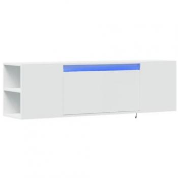 Mueble de TV de pared con luces LED blanco 135x31x39,5 cm, Mueble de TV suspendido, Mueble de TV montado en la Pared, Soporte de TV Flotante
