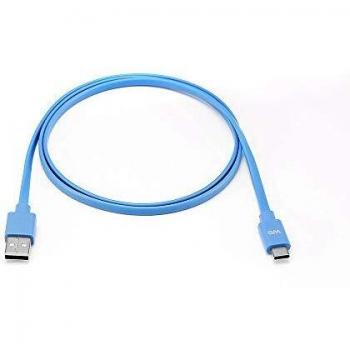 Cable Plano USB-C a USB 1m para Samsung S8/S9/S10, MacBook Pro, Google Pixel/Chromebook, Huawei P20/P30 y Xiaomi - Azul