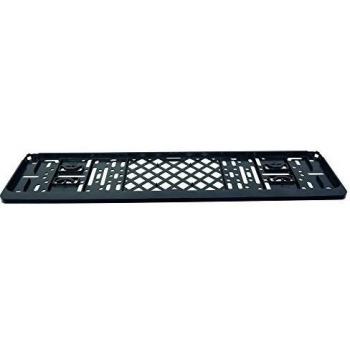 Portamatrículas Carpoint 1363006 con sistema de clic y dimensiones 52 x 11 cm, color negro