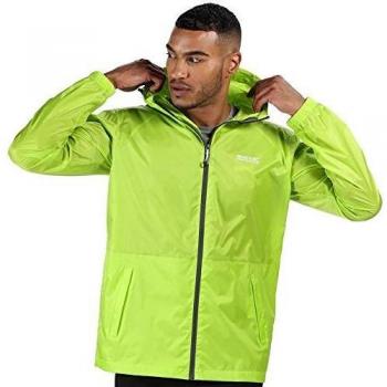Regatta Pack-It III-Chaqueta Técnica Ligera, Impermeable Y Transpirable, con Capucha Plegable Y Costuras Selladas Jackets Waterproof Shell, Hombre, Electric Lime, L