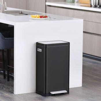 Cubo de basura EKO X-Cube 30 L Negro con pedal y tapa de lata
