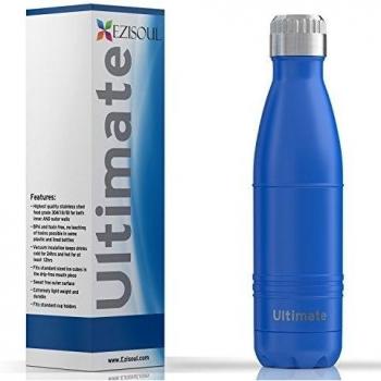 Botella De Agua Hermética De Acero Inoxidable Sin Riesgo De Fugas - Acero Inoxidable Puro Y Seguro Pero Sin Sabor Metálico, Sin el Bpa De Plásticos y Sin Toxinas. Mantiene Las Bebidas Frías 24 Hrs, Calientes 12 Hrs, 500 Ml