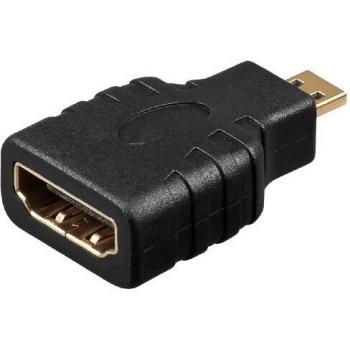 Adaptador HDMI A Hembra a HDMI D (Micro) Macho, Dorado
